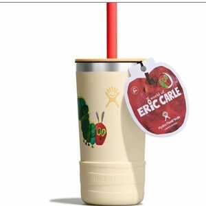 Eric Carle Hydro Flask Cream Tumbler with Red Straw and boot 🐛☀️